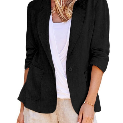 Solid Color Suit Collar Single-breasted Suit