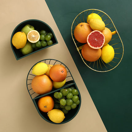 Metal Hollowed Out Fruit Vegetable Snack Tray Bowl Basket Kitchen Storage Rack Holder Large Capacity Kitchen Organizer Basket