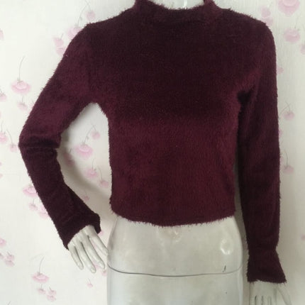 6-color full length sleeve high collar short sexy sweater