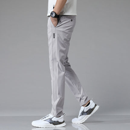 Summer Thin Ice Silk Men's Simple Smooth Stretch Casual Pants