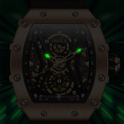 Fashion Sports Automatic Mechanical Watch Silicone Band