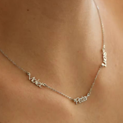 The Stainless Steel Necklace With An English Name Is Fashionable
