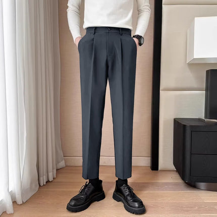 Draping Effect Thin Cool Straight Casual Pants