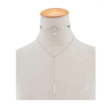 Star Goddess Duo Layering Choker Necklace