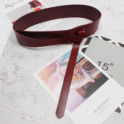 Women's Fashion Leather Decoration Wide Belt