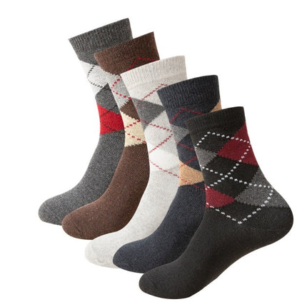 Wool Lined Socks With Flat Dotted Lines