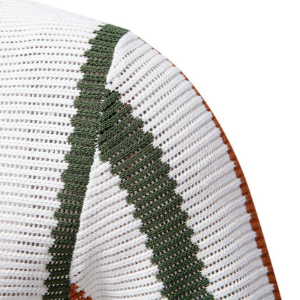 Summer New Breathable Hollow Men Short-sleeved Knitting Polo Shirt