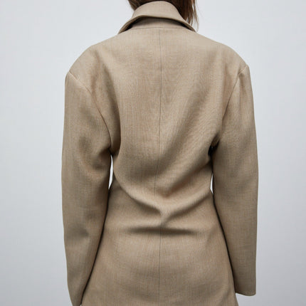 Autumn And Winter Women's Suit Advanced Static Luxury Elegant Lapel Baggy Coat