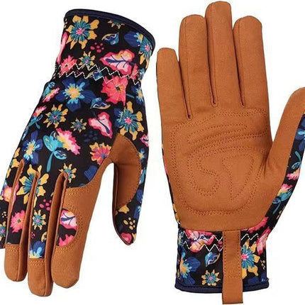 Microfiber Printing Gloves Flower Garden Planting Plucking
