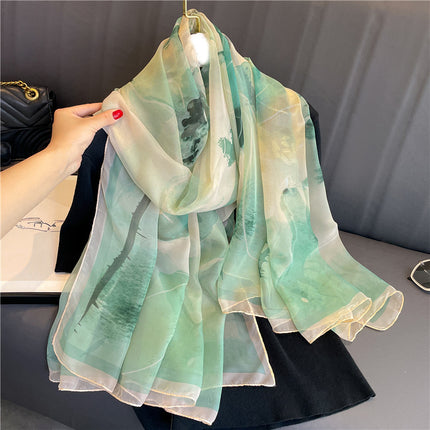 Light Luxury Artificial Silk Talma Yousoft Scarf Women's Large Size Pattern Commuter