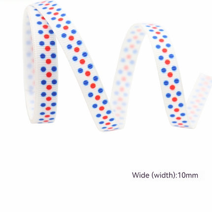 Stars And Stripes Ribbon Dovetail Bowknot Hair Ring Double Stitching Dovetail Ribbon