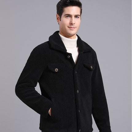 Grain Fleece Men Jacket Autumn And Winter New Style