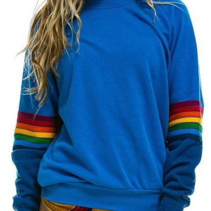 Simple Loose Plus Size Print Color Stripes Stitching Long-sleeved Sweater