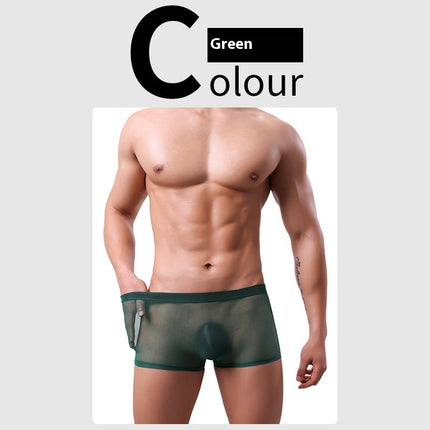 New Flat Foot Breathable Elastic Low Waist Boxer Briefs