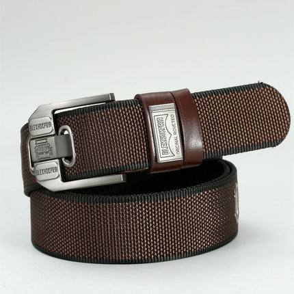 Pin Buckle Canvas Belt Cargo Pants Casual Retro Decorative Belt Fashion Men