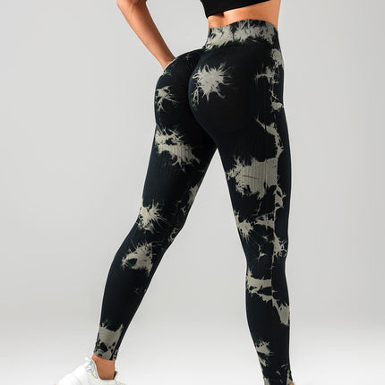 2 Pack Tie Dye Workout Seamless Leggings For Women High Waist Gym Leggings Yoga Pants, Seamless Leggings For Women High Waist Yoga Pants, Scrunch Butt Lifting Elastic Tights