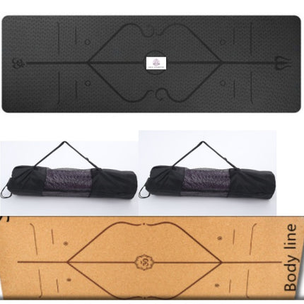 Non Slip TPE Yoga Mat Position Line Beginner