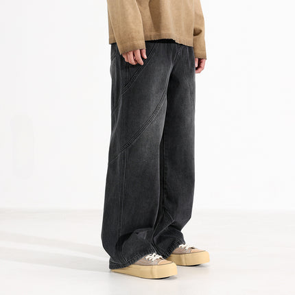 Trendy Washed Old Straight-leg Wide-leg Pants