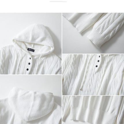 Men's Twisted Flower Drawstring Hoodie Sweater