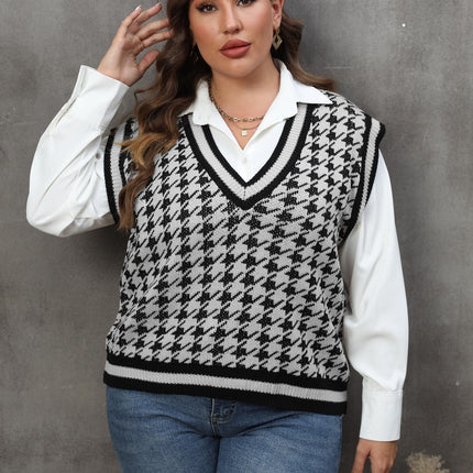 Houndstooth Leisure Vest Top For Women