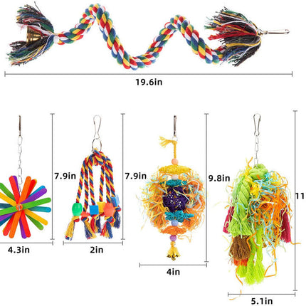 5PCs Parrot Gnawing Toy Cotton