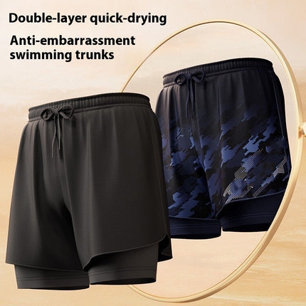 Men's Equipment Spring Pants Men's Double-layer Swimming Trunks