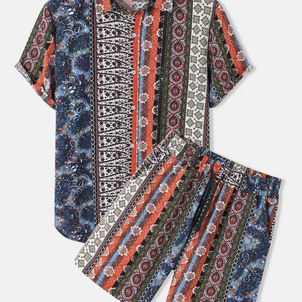 Men's Casual Fashion Printed Short Sleeve Shirt