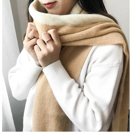 Men's And Women's Korean-style Cashmere Color Matching Scarf Solid Color Shawl