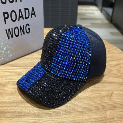 Korean Style Dual-color Patchwork Diamond Cap Shiny
