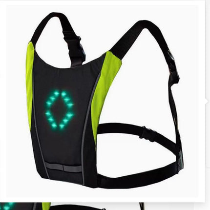 USB Rechargeable Reflective Vest Backpack with LED Turn Signal Light Remote Control Outdoor Sport Safety Bag Gear for Cycling