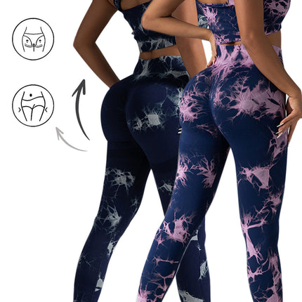 2pack Tie-dye Yoga Pants Seamless Yoga Pants