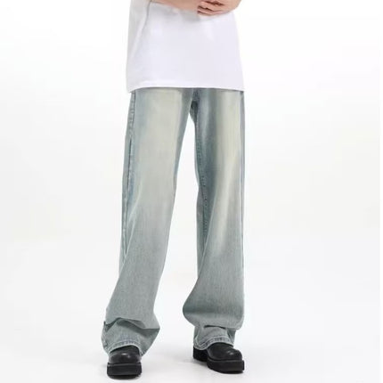 Retro Trousers Loose Casual Blue