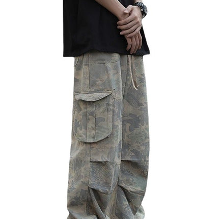 Camouflage Workwear Pants Men's Wide Leg