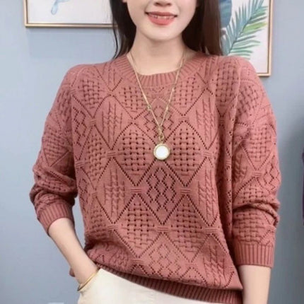 Loose Western Style Hollow Knitted Sweater