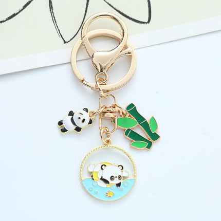 Cute Panda Flower Chinese Style Hand-made Keychain Creative Pendants