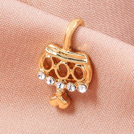 Gold Crown Nose Ring Mini-cute Heart Crown Fake Nose Ring