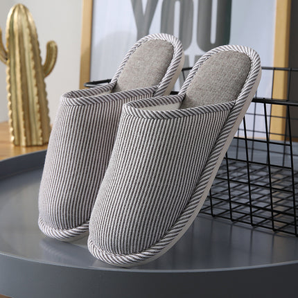 Household Stripes Home Indoor Non Slip Cotton Slippers