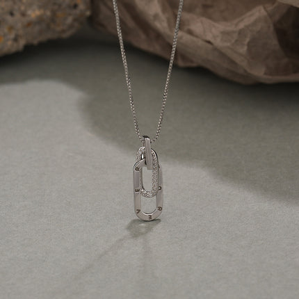 Interlocking Necklace Female Design 925 Sterling Silver Clavicle Chain