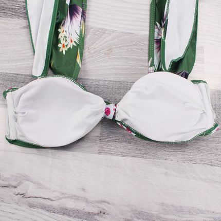 High-waisted two-part print two-part bikini