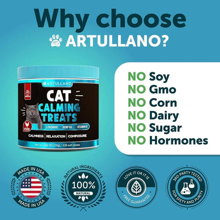 Do Not Sell On Amazon Hemp Cat Calming Treats For Stress & Anxiety Relief Cat Kittens Melatonin