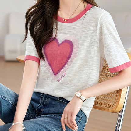 Fashion Love T-shirt Under Shirt Lightweight Breathable Short Top