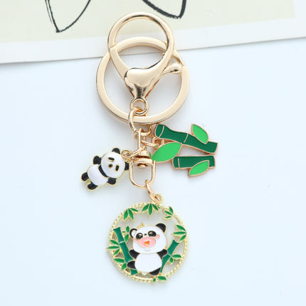 Cute Panda Flower Chinese Style Hand-made Keychain Creative Pendants