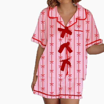Heart Printing Short-sleeved Shorts Casual Suit Women's Homewear