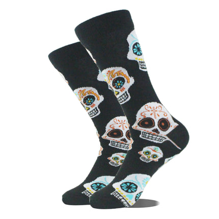 Men's Cartoon Animal Retro Oil Painting Mid-calf Socks