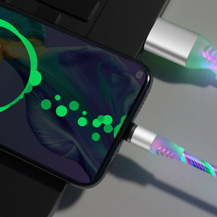 Compatible with Apple, Flowing Ligh Magnetic Streamer Data Line Cable for Iphone Android Typec