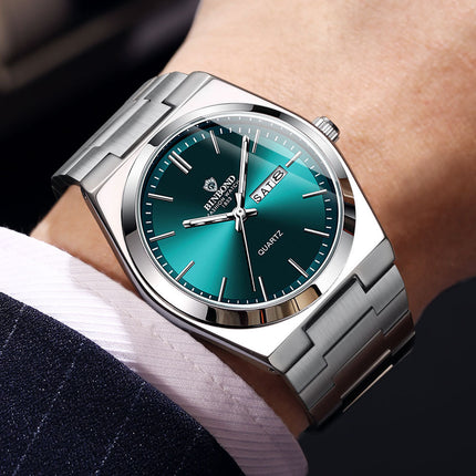 Fashion Stainless Steel Buckle Men's Business Casual Quartz Watch