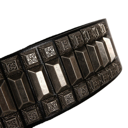 First Layer Cowhide Niche Pagoda Decorative Rivets Street Punk Belt