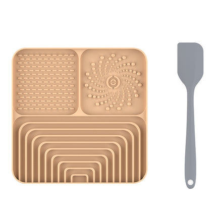 Slow Food Mat For Dogs And Cats, Anti-choking Pad With Suction Cup, Square, Silicone, For Licking