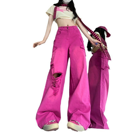 Summer Thin Dopamine Wear Hot Girl Straight Wide-leg Pants