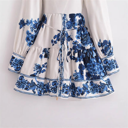 Waist Belt Positioning Temperament Long Sleeve Dress